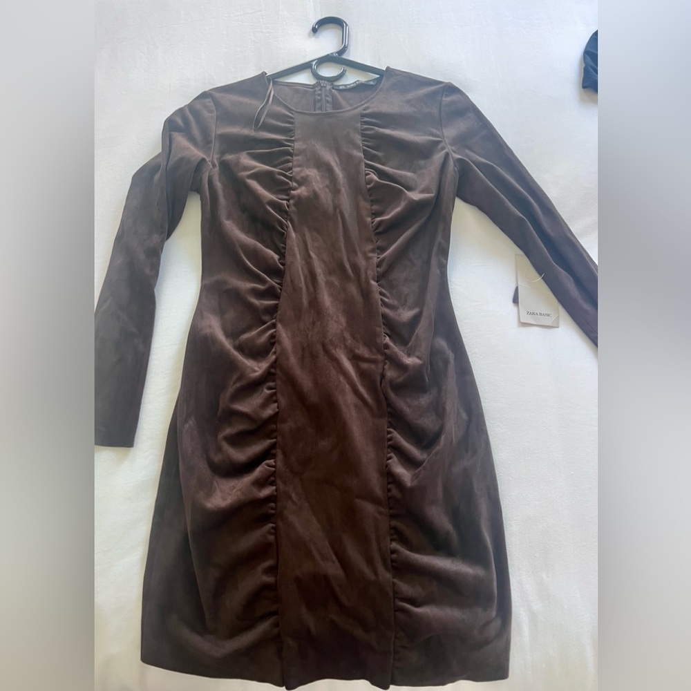 Faux Suede Mini Dress